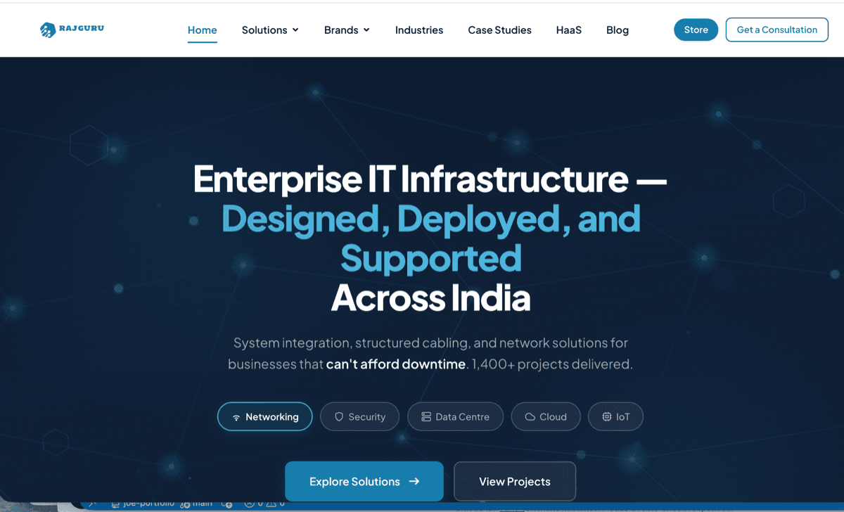 Rajguru Distributors website homepage